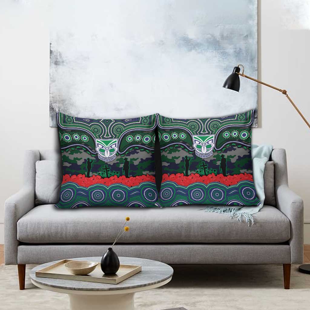 ANZAC Day New Zealand Warriors Pillow Cover Military Memorial Aboriginal Indigenous Art
