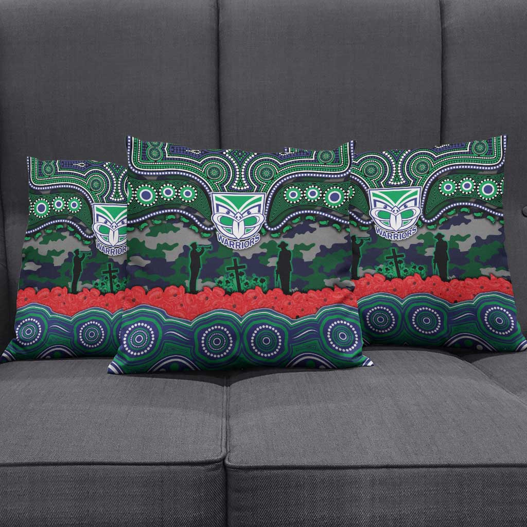 ANZAC Day New Zealand Warriors Pillow Cover Military Memorial Aboriginal Indigenous Art
