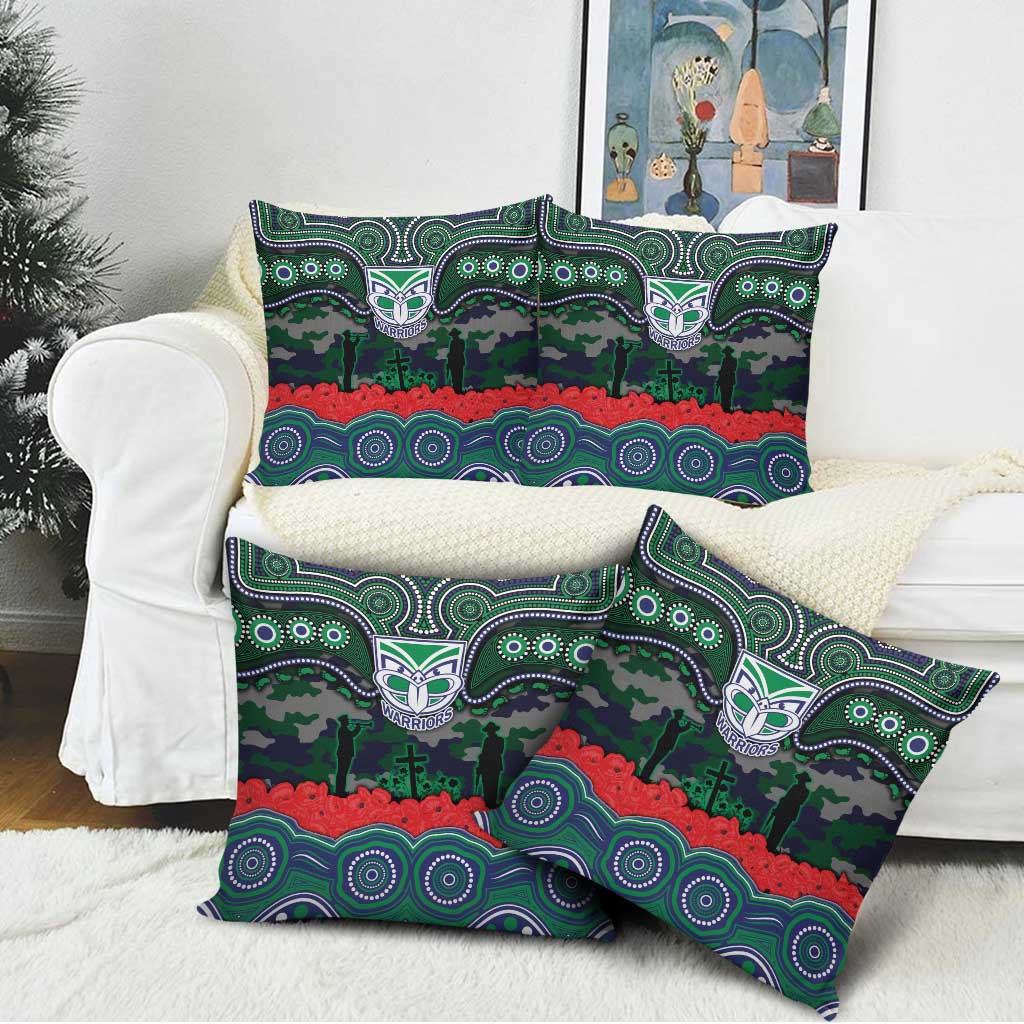 ANZAC Day New Zealand Warriors Pillow Cover Military Memorial Aboriginal Indigenous Art