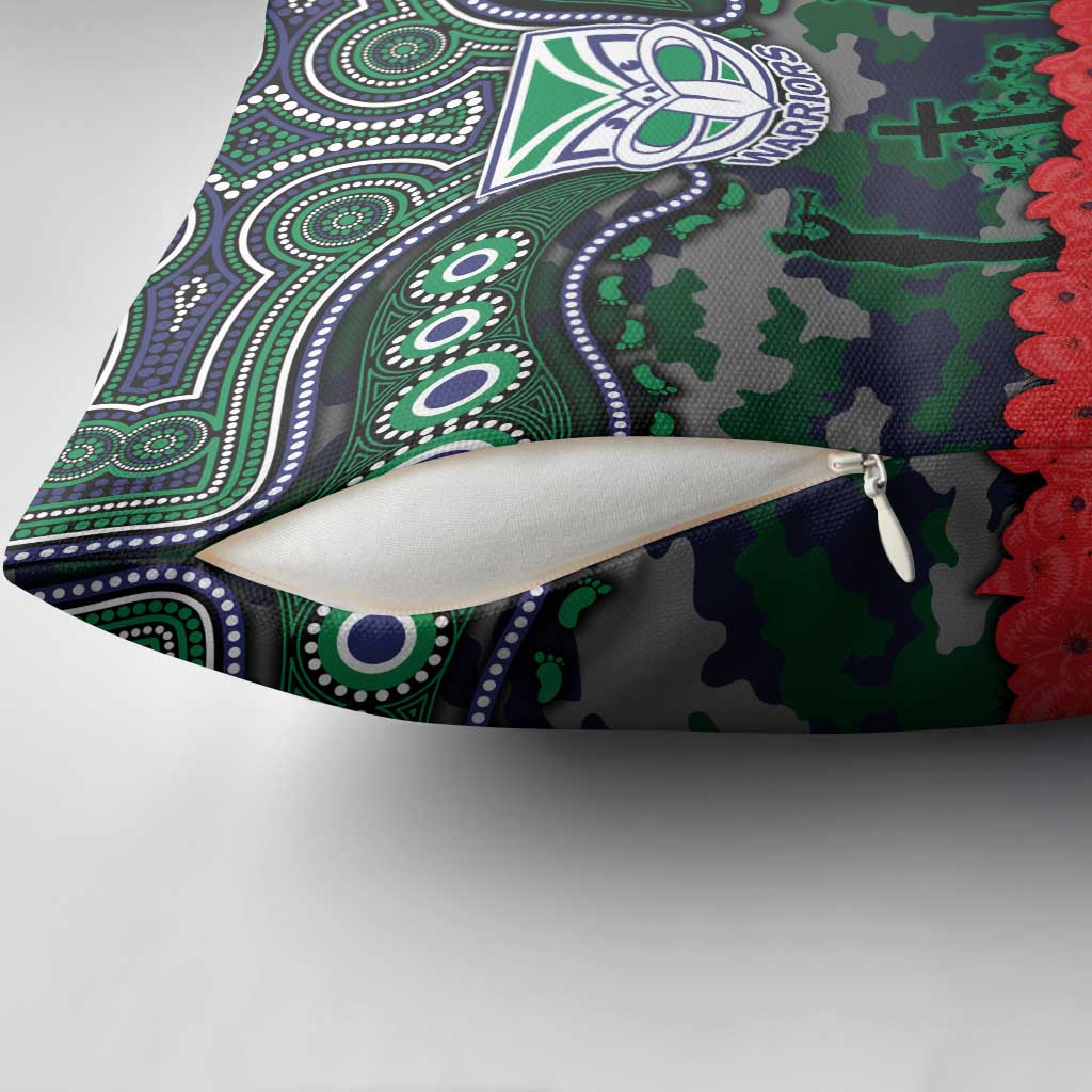 ANZAC Day New Zealand Warriors Pillow Cover Military Memorial Aboriginal Indigenous Art