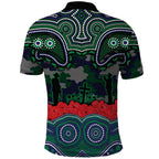 ANZAC Day New Zealand Warriors Polo Shirt Military Memorial Aboriginal Indigenous Art