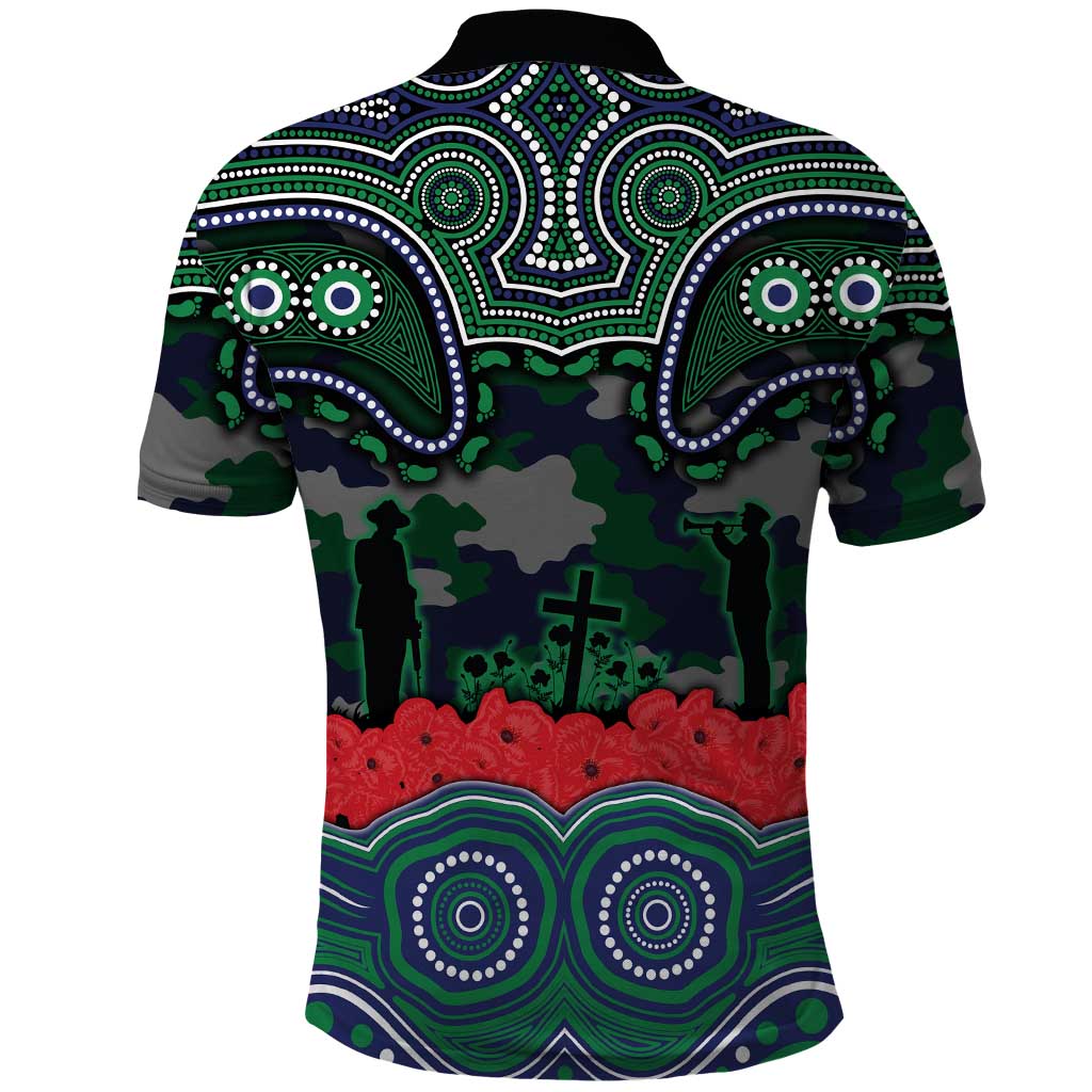 ANZAC Day New Zealand Warriors Polo Shirt Military Memorial Aboriginal Indigenous Art