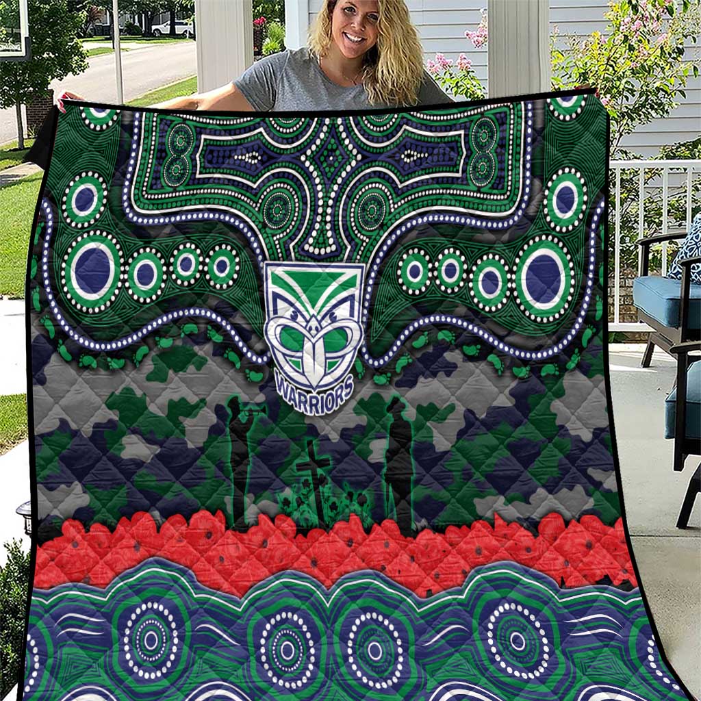 ANZAC Day New Zealand Warriors Quilt Military Memorial Aboriginal Indigenous Art