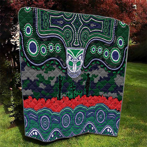 ANZAC Day New Zealand Warriors Quilt Military Memorial Aboriginal Indigenous Art