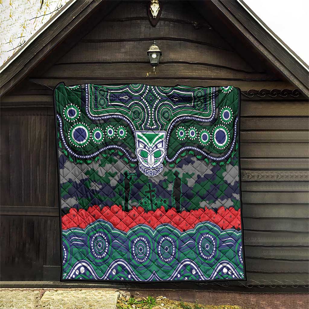 ANZAC Day New Zealand Warriors Quilt Military Memorial Aboriginal Indigenous Art