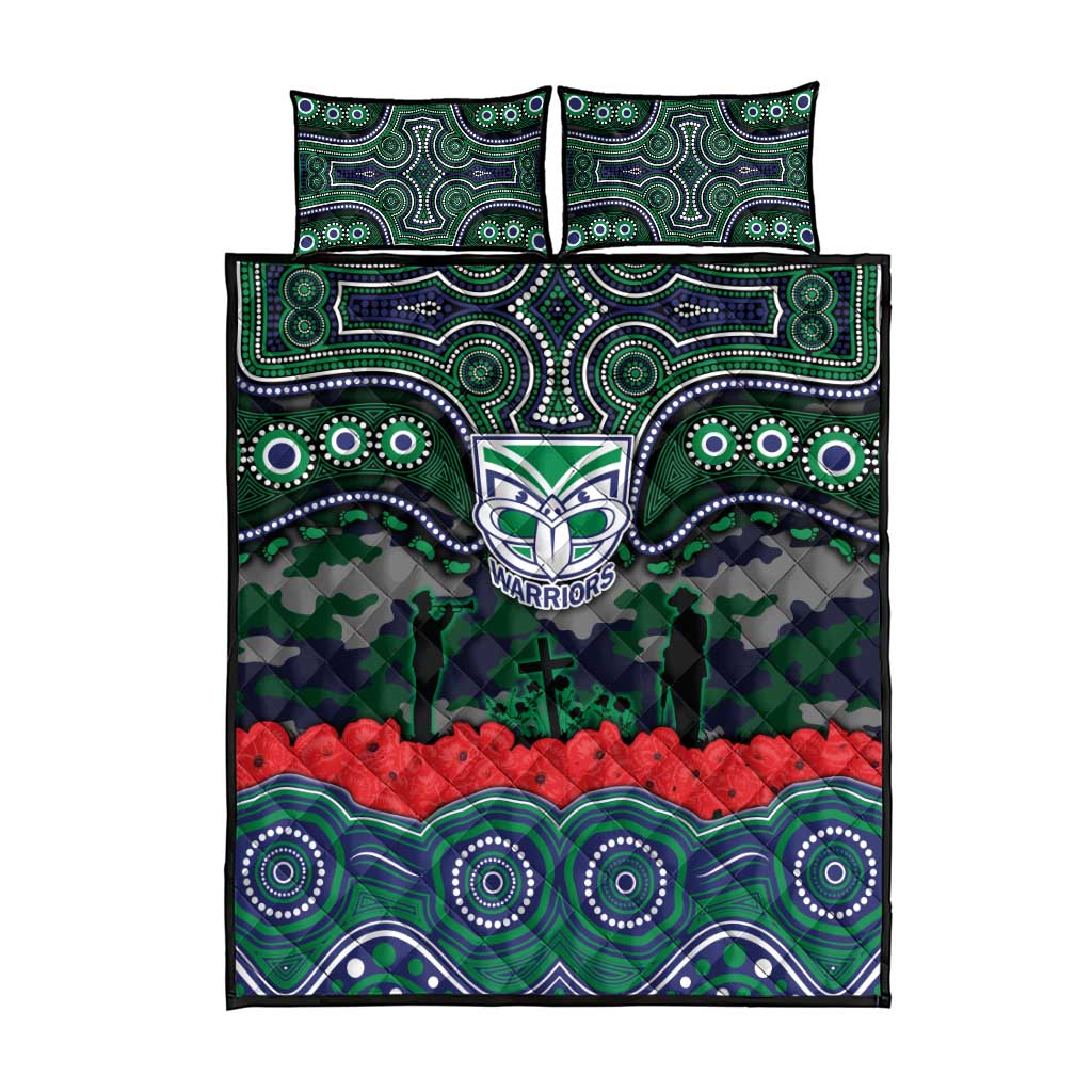 ANZAC Day New Zealand Warriors Quilt Bed Set Military Memorial Aboriginal Indigenous Art