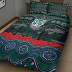 ANZAC Day New Zealand Warriors Quilt Bed Set Military Memorial Aboriginal Indigenous Art