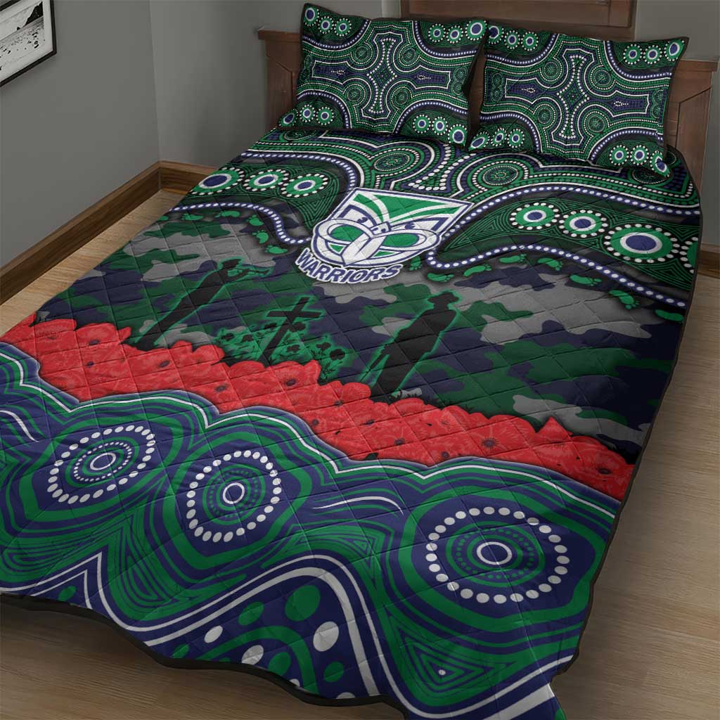 ANZAC Day New Zealand Warriors Quilt Bed Set Military Memorial Aboriginal Indigenous Art