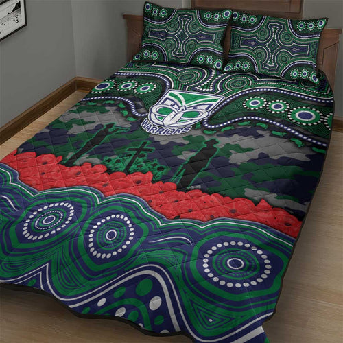ANZAC Day New Zealand Warriors Quilt Bed Set Military Memorial Aboriginal Indigenous Art