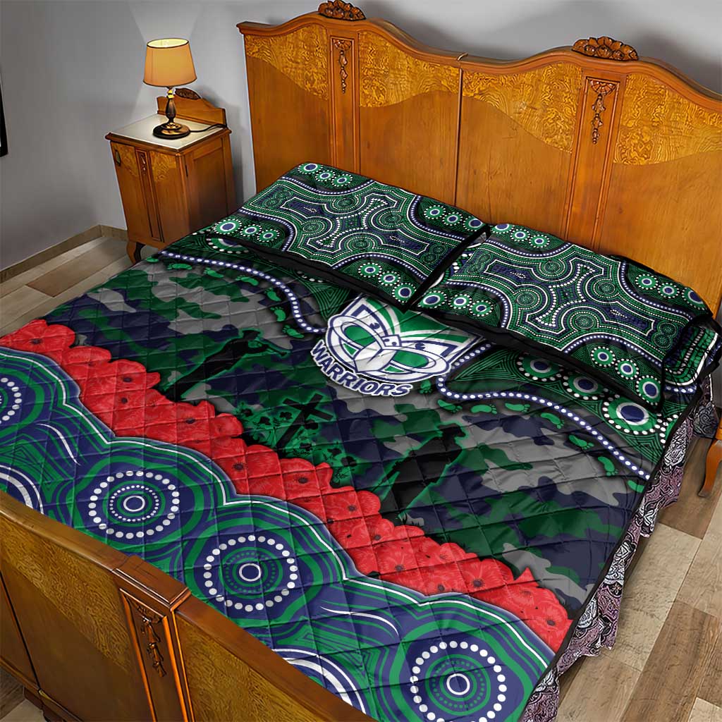 ANZAC Day New Zealand Warriors Quilt Bed Set Military Memorial Aboriginal Indigenous Art