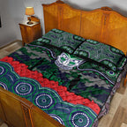 ANZAC Day New Zealand Warriors Quilt Bed Set Military Memorial Aboriginal Indigenous Art