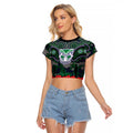 ANZAC Day New Zealand Warriors Raglan Cropped T Shirt Military Memorial Aboriginal Indigenous Art