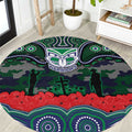 ANZAC Day New Zealand Warriors Round Carpet Military Memorial Aboriginal Indigenous Art