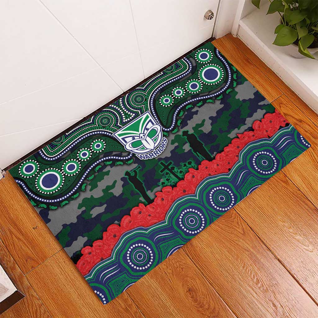ANZAC Day New Zealand Warriors Rubber Doormat Military Memorial Aboriginal Indigenous Art