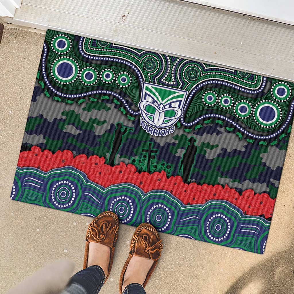 ANZAC Day New Zealand Warriors Rubber Doormat Military Memorial Aboriginal Indigenous Art