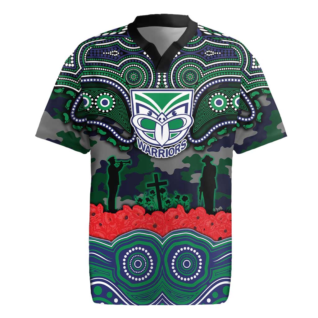 ANZAC Day New Zealand Warriors Rugby Jersey Military Memorial Aboriginal Indigenous Art
