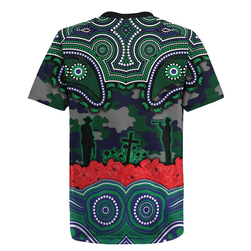 ANZAC Day New Zealand Warriors Rugby Jersey Military Memorial Aboriginal Indigenous Art