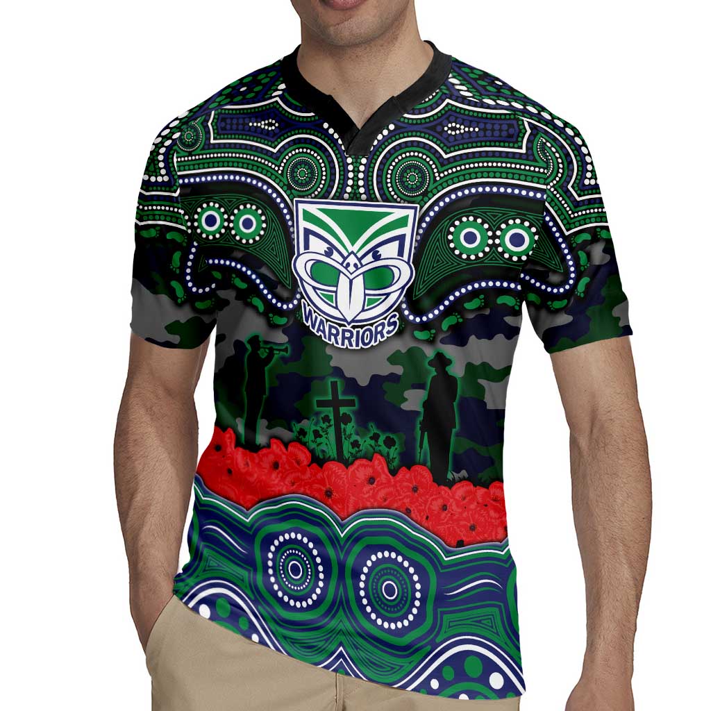 ANZAC Day New Zealand Warriors Rugby Jersey Military Memorial Aboriginal Indigenous Art