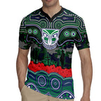 ANZAC Day New Zealand Warriors Rugby Jersey Military Memorial Aboriginal Indigenous Art