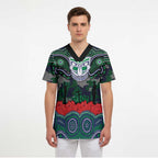 ANZAC Day New Zealand Warriors Scrub Top Military Memorial Aboriginal Indigenous Art