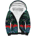 ANZAC Day New Zealand Warriors Sherpa Hoodie Military Memorial Aboriginal Indigenous Art