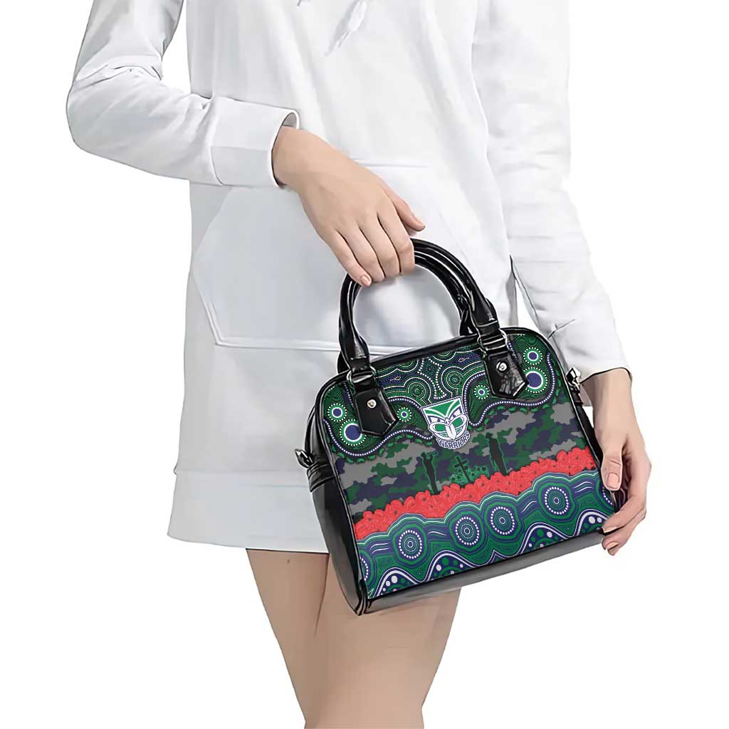 ANZAC Day New Zealand Warriors Shoulder Handbag Military Memorial Aboriginal Indigenous Art