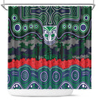 ANZAC Day New Zealand Warriors Shower Curtain Military Memorial Aboriginal Indigenous Art