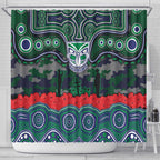 ANZAC Day New Zealand Warriors Shower Curtain Military Memorial Aboriginal Indigenous Art