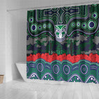 ANZAC Day New Zealand Warriors Shower Curtain Military Memorial Aboriginal Indigenous Art