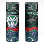 ANZAC Day New Zealand Warriors Skinny Tumbler Military Memorial Aboriginal Indigenous Art