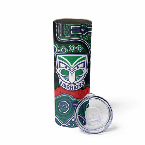 ANZAC Day New Zealand Warriors Skinny Tumbler Military Memorial Aboriginal Indigenous Art