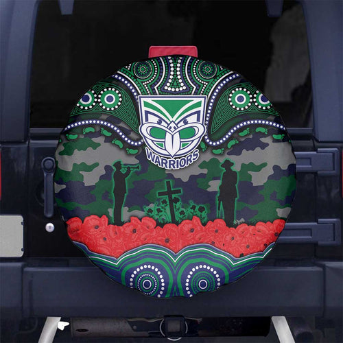 ANZAC Day New Zealand Warriors Spare Tire Cover Military Memorial Aboriginal Indigenous Art