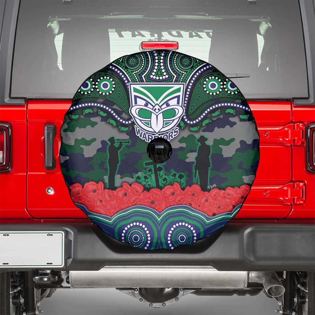 ANZAC Day New Zealand Warriors Spare Tire Cover Military Memorial Aboriginal Indigenous Art