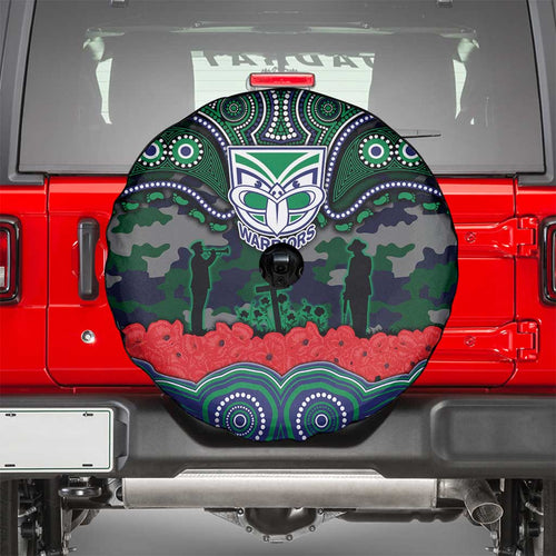 ANZAC Day New Zealand Warriors Spare Tire Cover Military Memorial Aboriginal Indigenous Art