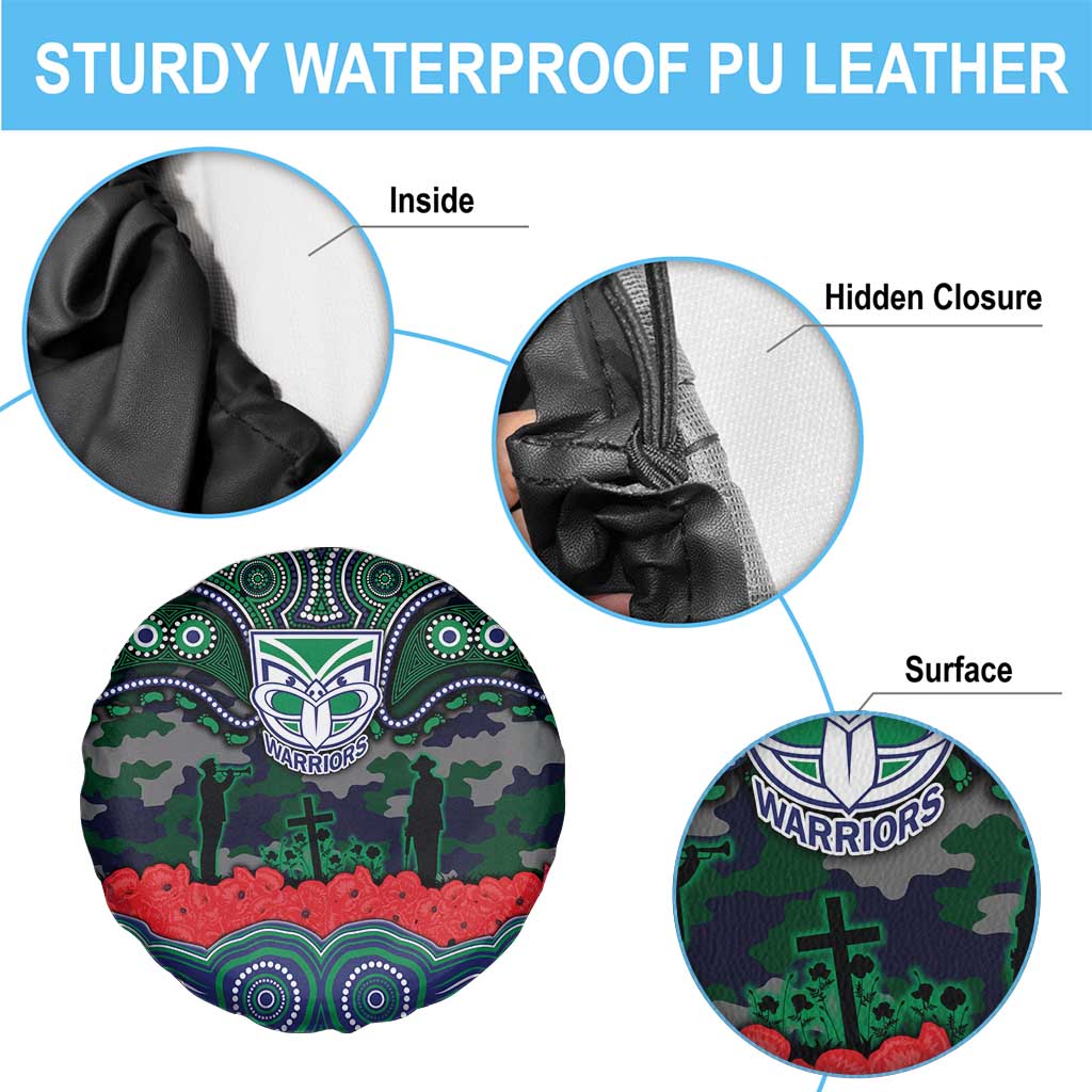 ANZAC Day New Zealand Warriors Spare Tire Cover Military Memorial Aboriginal Indigenous Art