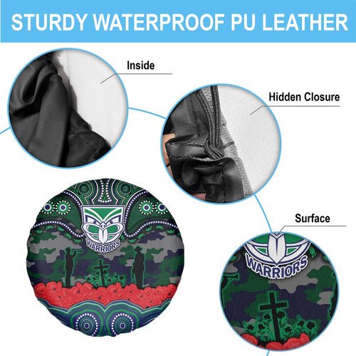 ANZAC Day New Zealand Warriors Spare Tire Cover Military Memorial Aboriginal Indigenous Art