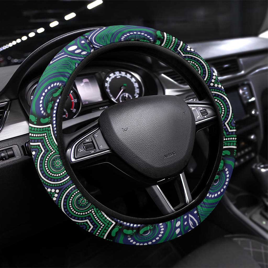 ANZAC Day New Zealand Warriors Steering Wheel Cover Military Memorial Aboriginal Indigenous Art