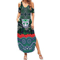 ANZAC Day New Zealand Warriors Summer Maxi Dress Military Memorial Aboriginal Indigenous Art