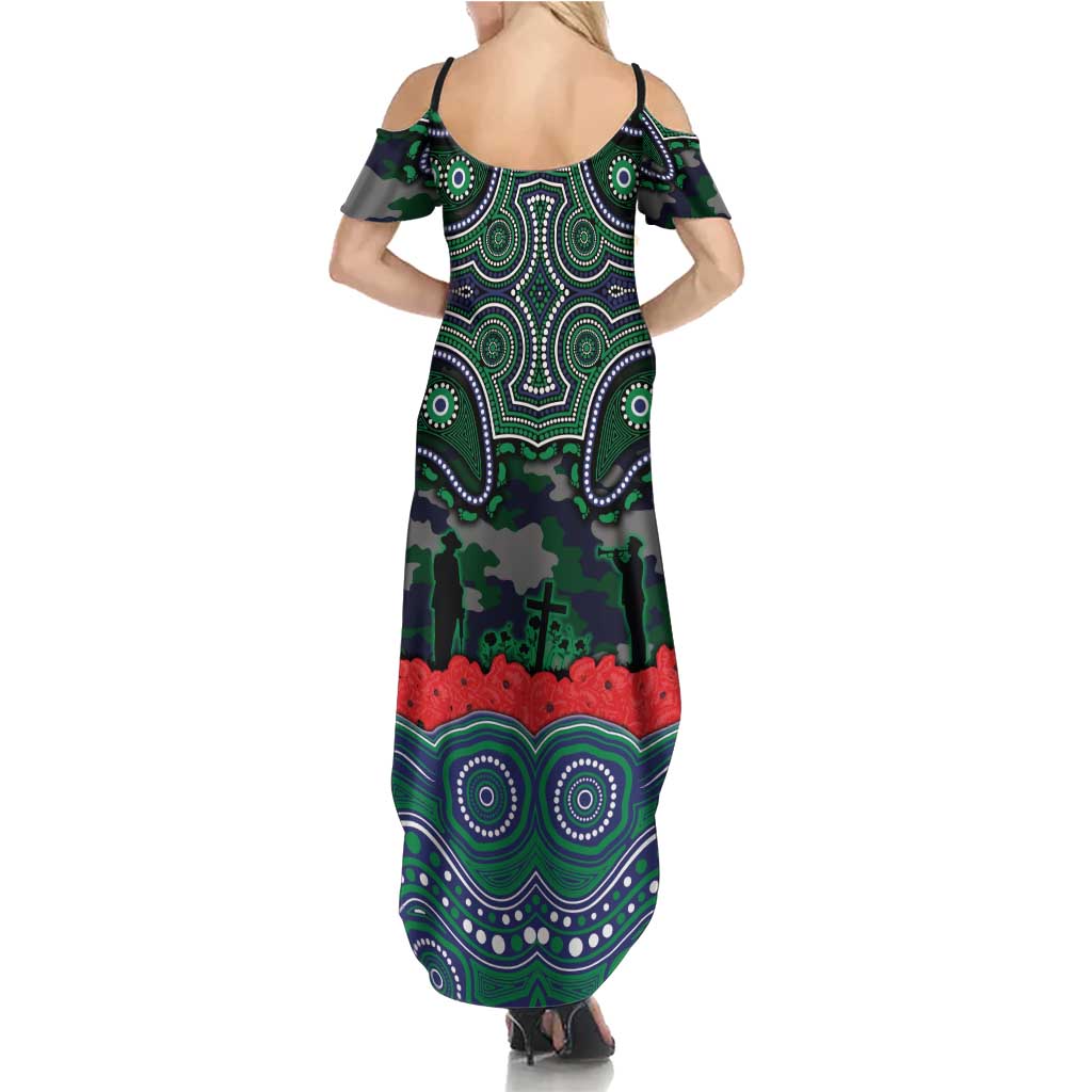ANZAC Day New Zealand Warriors Summer Maxi Dress Military Memorial Aboriginal Indigenous Art