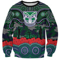 ANZAC Day New Zealand Warriors Sweatshirt Military Memorial Aboriginal Indigenous Art