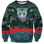 ANZAC Day New Zealand Warriors Sweatshirt Military Memorial Aboriginal Indigenous Art