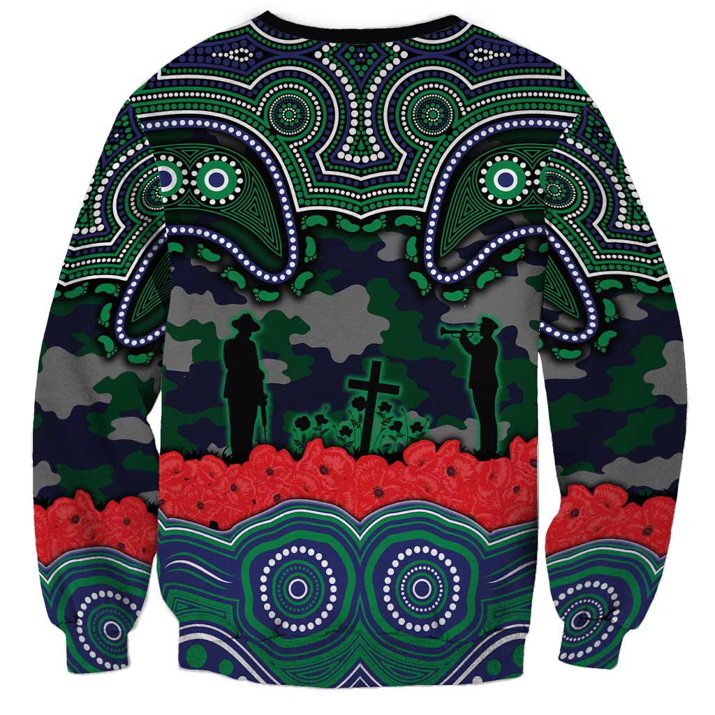 ANZAC Day New Zealand Warriors Sweatshirt Military Memorial Aboriginal Indigenous Art