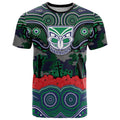 ANZAC Day New Zealand Warriors T Shirt Military Memorial Aboriginal Indigenous Art