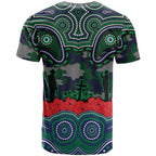 ANZAC Day New Zealand Warriors T Shirt Military Memorial Aboriginal Indigenous Art