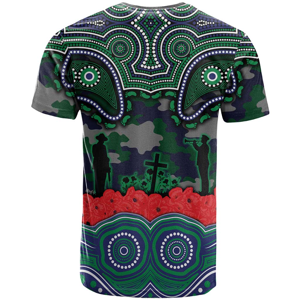 ANZAC Day New Zealand Warriors T Shirt Military Memorial Aboriginal Indigenous Art