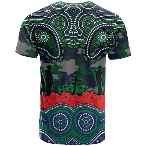 ANZAC Day New Zealand Warriors T Shirt Military Memorial Aboriginal Indigenous Art