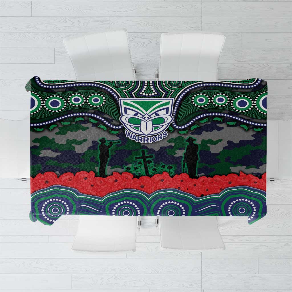 ANZAC Day New Zealand Warriors Tablecloth Military Memorial Aboriginal Indigenous Art