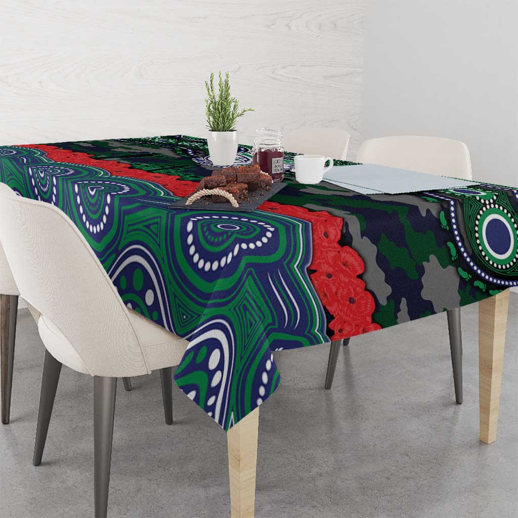 ANZAC Day New Zealand Warriors Tablecloth Military Memorial Aboriginal Indigenous Art