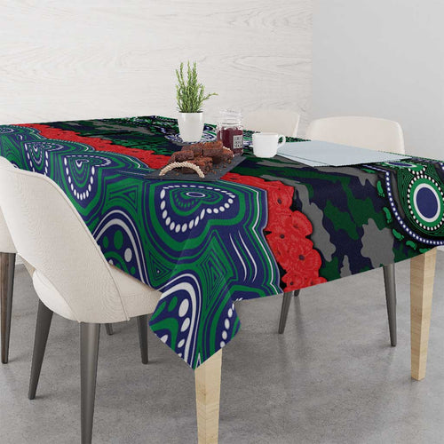 ANZAC Day New Zealand Warriors Tablecloth Military Memorial Aboriginal Indigenous Art