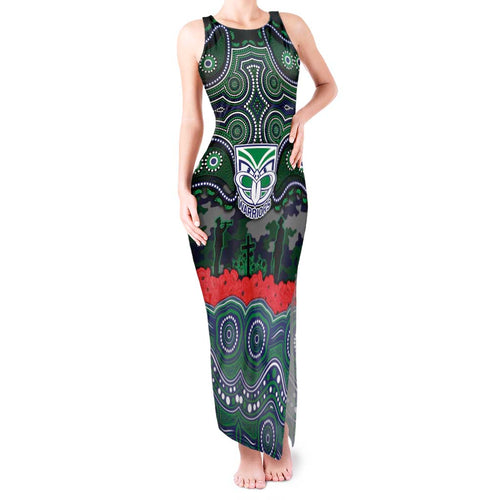ANZAC Day New Zealand Warriors Tank Maxi Dress Military Memorial Aboriginal Indigenous Art